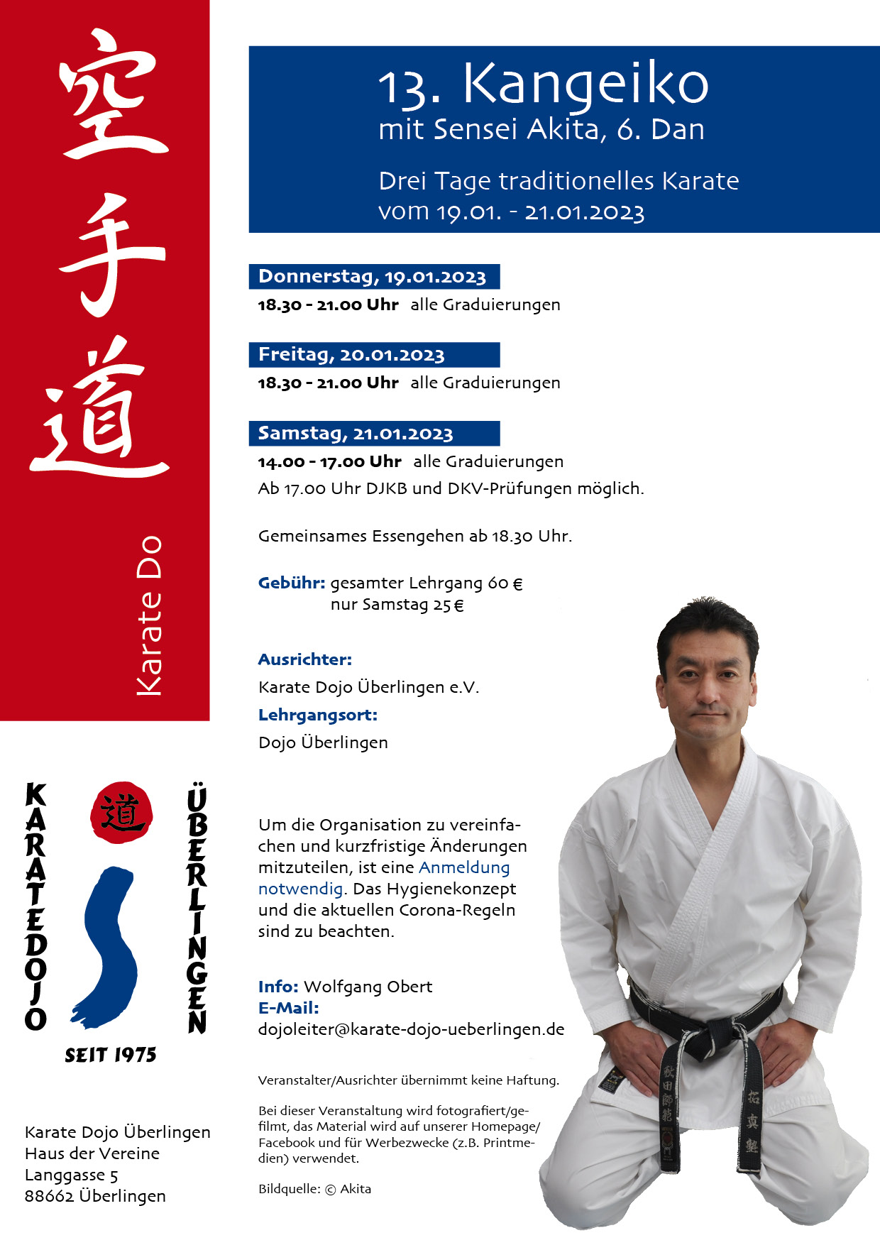 Ausschreibung Akita-Lehrgang vom 19.01.-21.01.2023